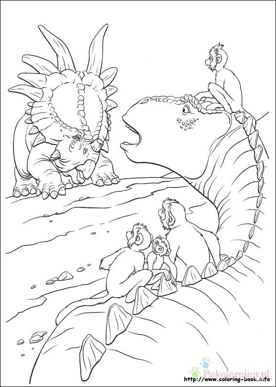 Dinozaury do kolorowania, obrazek do druku dla dzieci.