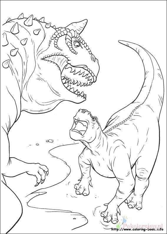 Dinozaury do kolorowania, triceratops i tyranozaur, dla dzieci.