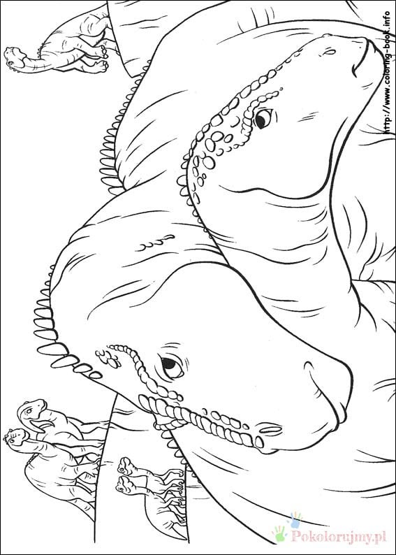 Dinozaury do kolorowania, czarno-białe obrazki do druku.