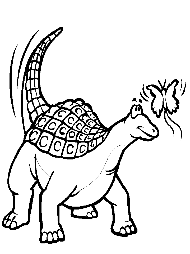 Prosta kolorowanka z dinozaurem do druku - wzór 34