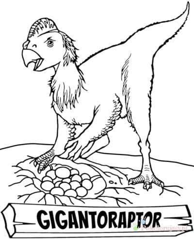 Gigantoraptor - kolorowanka do druku dla dzieci