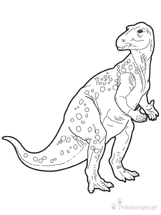 Iguanodon - kolorowanka do druku dla dzieci