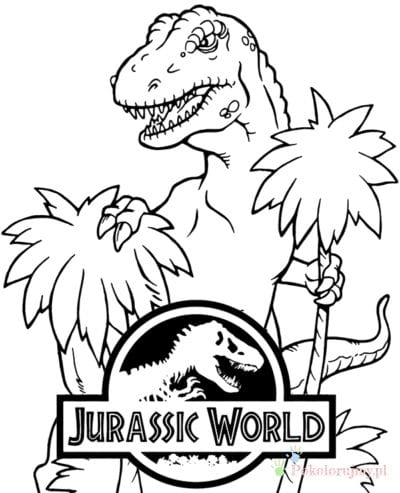Dinozaur z Jurassic World - kolorowanka do druku dla dzieci