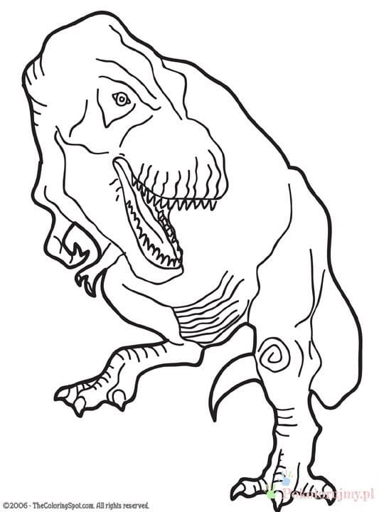 Tyranozaur rex - kolorowanka do druku dla dzieci