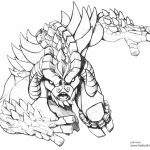 Kolorowanka Bakugan do druku, czarno-biała ilustracja do kolorowania.