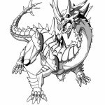 Kolorowanka Bakugan do druku, czarno-biała ilustracja potwora z serii Bakugan.