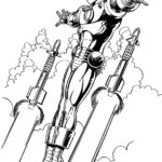 Kolorowanka Iron Man do druku, postać z komiksów Marvela, dla dzieci do kolorowania.