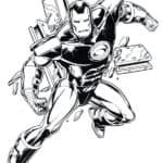 Kolorowanka Iron Man do druku, idealna dla fanów superbohaterów.