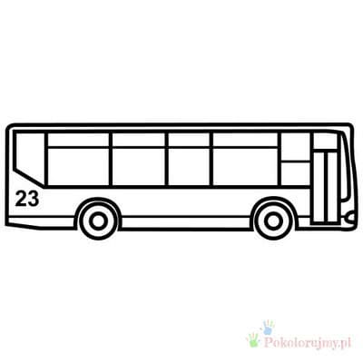 Autobus numer 23 - prosta kolorowanka Prosty autobus numer 23 - kolorowanka do druku