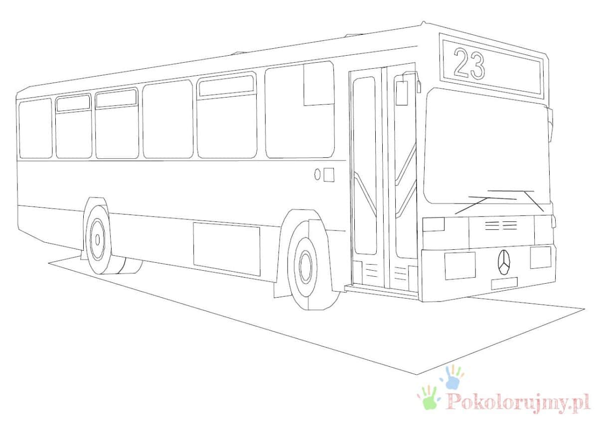 Autobus numer 23 - kolorowanka Autobus miejski numer 23 - kolorowanka dla dzieci