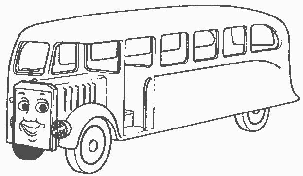 Autobus - pozioma kolorowanka Autobus na poziomej kolorowance dla dzieci