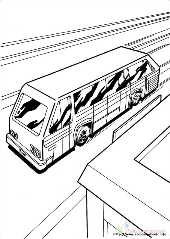 Autobus z pasażerami - kolorowanka Autobus z siedzącymi pasażerami - kolorowanka do druku
