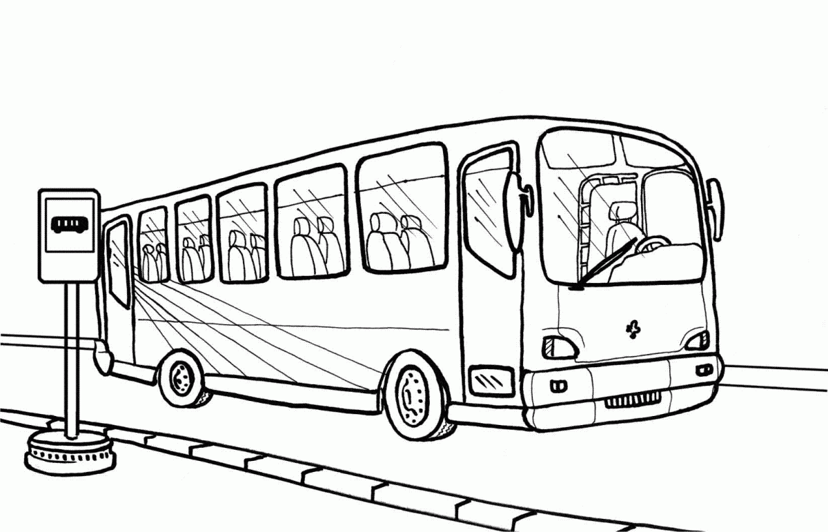 Długi autobus miejski - kolorowanka Długi autobus miejski - kolorowanka do wydrukowania