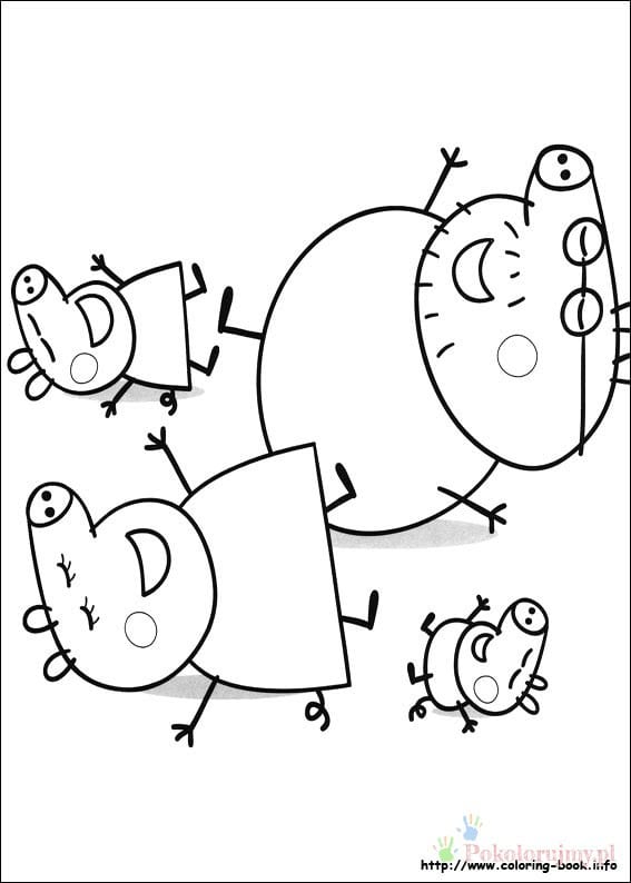 Peppa, George i rodzice - rodzinna kolorowanka - kolorowanka Peppa, George i rodzice - rodzinna kolorowanka