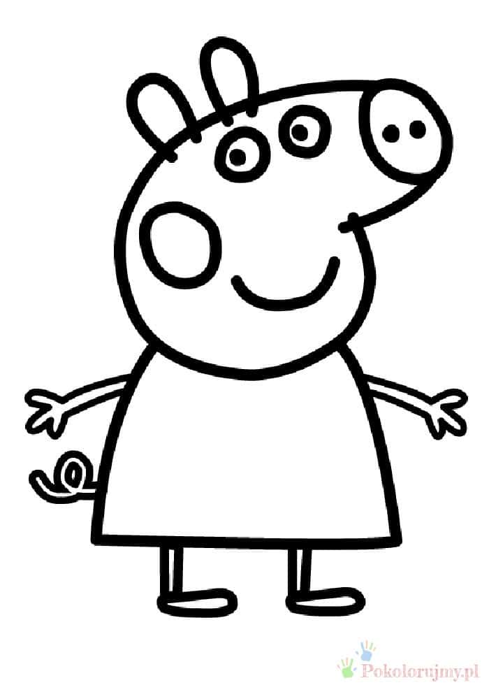 Świnka Peppa - pionowa kolorowanka do druku - kolorowanka Świnka Peppa - pionowa kolorowanka do druku
