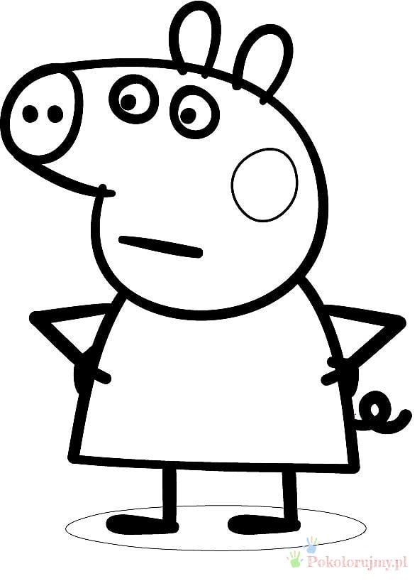George ze Świnki Peppy - prosta kolorowanka dla dzieci - kolorowanka George ze Świnki Peppy - prosta kolorowanka dla dzieci