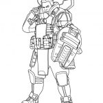 Kolorowanka z postacią z gry Apex Legends do wydrukowania.