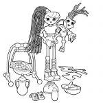 Kolorowanka Betty Spaghetty z lalką i akcesoriami do druku dla dzieci.