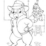 Kolorowanka Chip i Dale do wydrukowania dla dzieci.