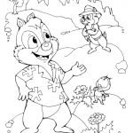 Kolorowanka Chip i Dale do wydrukowania dla dzieci.