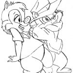Kolorowanki Chip i Dale do druku, idealne dla dzieci i fanów kreskówek.