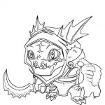 Kolorowanka DOTA 2 z potworem i mieczem do druku.