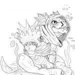 Kolorowanka DOTA 2 z potworem do druku dla dzieci.