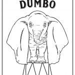 Dumbo, słonik z dużymi uszami, do kolorowania i druku.