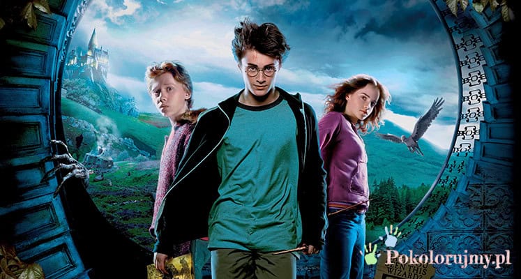 Kolorowanki do wydrukowania z Harrym Potterem i więźniem Azkabanu.