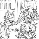 Dziecko z robotem do kolorowania, ilustracja do drukowania dla dzieci.