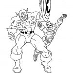 Kolorowanka Kapitan Ameryka i Iron Man dla dzieci do druku.