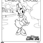 Daisy Duck z kreskówki Disney, kolorowanka do wydrukowania dla dzieci.