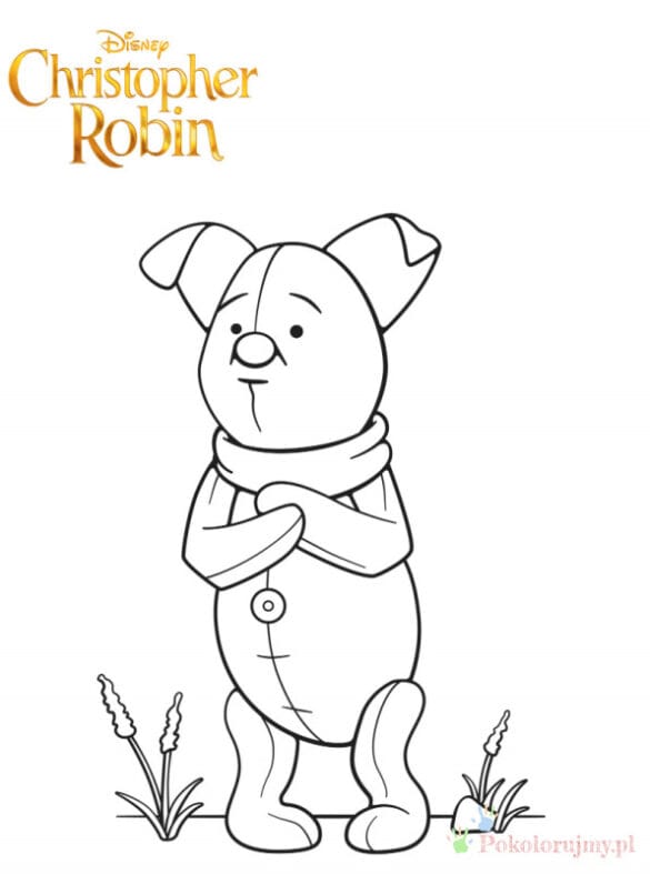 Kolorowanka Christopher Robin dla dzieci Kolorowanka Christopher Robin z kreskówki dla dzieci do druku.