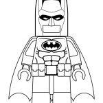 Prosta czarno-biała kolorowanka Batmana z LEGO Batman dla dzieci.
