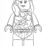 Kolorowanka LEGO Batman z postacią kobiety w kostiumie.