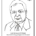 Kolorowanka Lech Kaczyński, prezydent Polski, do wydrukowania dla dzieci.