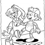 Kolorowanka Pinokio i Dżepetto do wydrukowania dla dzieci.