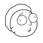 Prosta czarna i biała kolorowanka Rick i Morty dla dzieci.