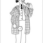 Kolorowanka Sherlock Holmes z lupą i fajką do druku dla dzieci.