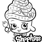 Kolorowanka Shopkins z babeczką i słodkim uśmiechem.