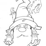 Czarodziej smok do kolorowania, bajkowa ilustracja dla dzieci.