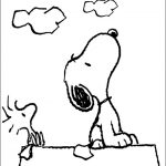 Snoopy z komiksu, kolorowanka do wydrukowania dla dzieci.