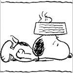 Snoopy i jego przyjaciel w kolorowance do druku dla dzieci.