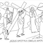 Kolorowanka Droga Krzyżowa z Jezusem i Maryją do druku.