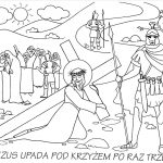 Kolorowanka Droga Krzyżowa z Jezusem i żołnierzem.