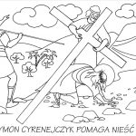 Kolorowanka Droga Krzyżowa z postaciami religijnymi dla dzieci.