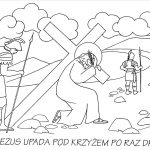 Kolorowanka Droga Krzyżowa z Jezusem i postaciami.