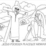 Kolorowanka Droga Krzyżowa z Jezusem i Maryją do druku.