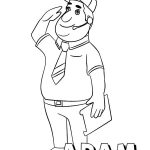 Kolorowanka postaci Adam z serialu Super Wings dla dzieci.