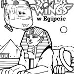 Kolorowanka Super Wings z Egiptu dla dzieci do druku.